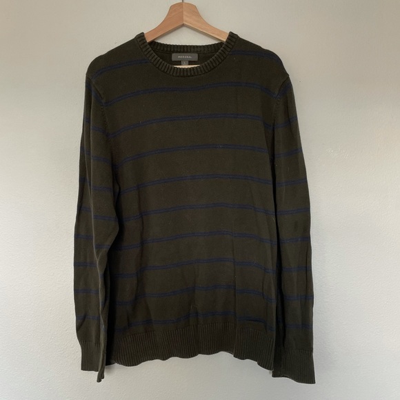 Cotton Stripped Crewneck Sweater - Picture 1 of 3
